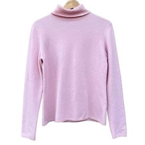 Charter Club 2-Ply 100% Cashmere Sweater Womens Size Medium Mock Neckline Pink